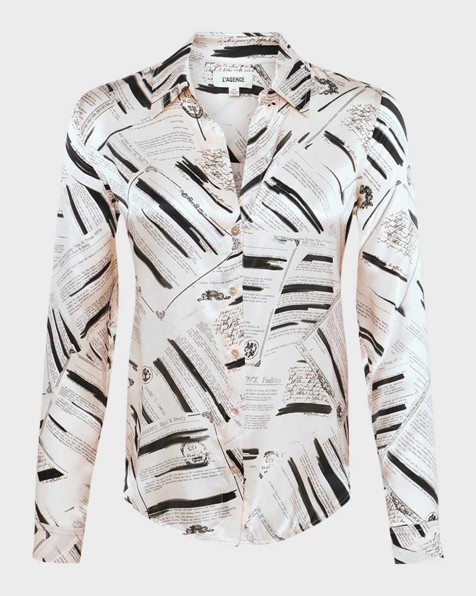 Tyler Typewriter Printed Silk Blouse